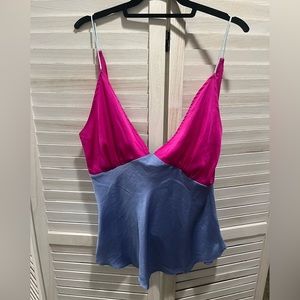 Free People Good Time Cami Tie-Back Tank in Orchid Combo Size XL